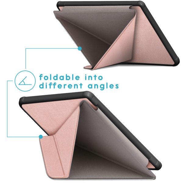 imoshion Étui de liseuse portefeuille Pliable Kobo Libra 2 / Tolino Vision 6 - Rose Doré