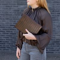 Selencia Coque Croco Samsung Galaxy Tab A11 Plus / A9 Plus - Choco Brown