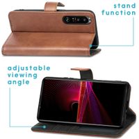 imoshion Étui de télephone portefeuille de luxe Sony Xperia 1 III - Marron