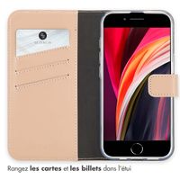 Selencia Étui portefeuille en cuir véritable Apple iPhone 17e / 16e - Dusty Pink