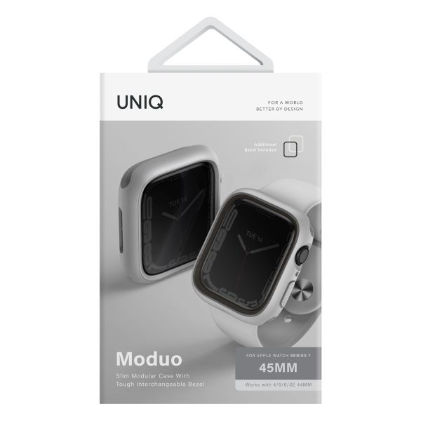 Uniq Coque Moduo avec lunette Apple Watch - 44 / 45 mm - Chalk / Stone Grey