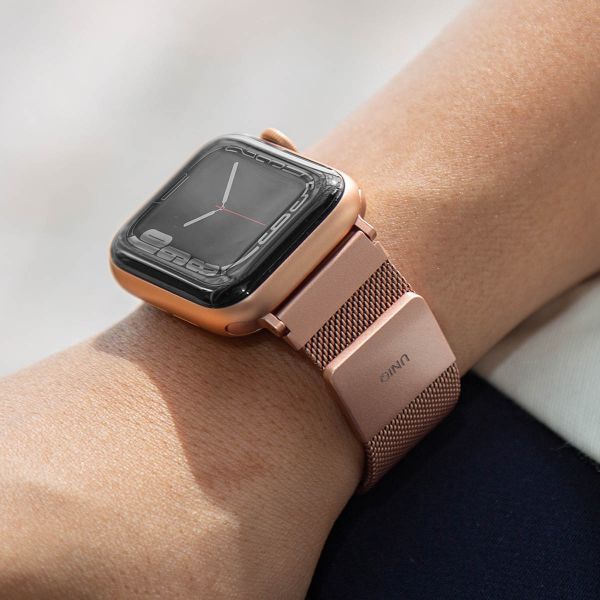 Uniq Bracelet Dante Mesh Milanese en acier Apple Watch | 38/40/41/42 mm - Rose