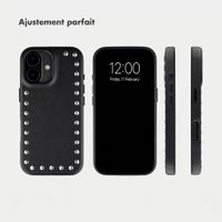 Selencia Coque arrière Studs avec MagSafe Apple iPhone 17 - Velvet Black