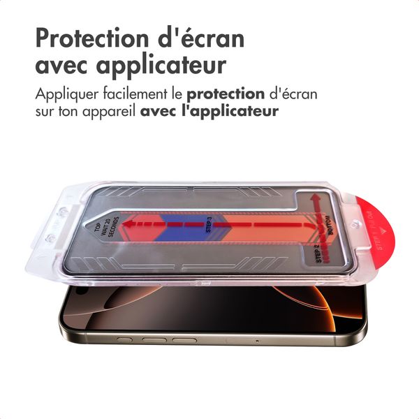 Accezz Protection d'écran en verre trempé avec filtre de confidentialité + Applicateur Apple iPhone 16 Pro Max