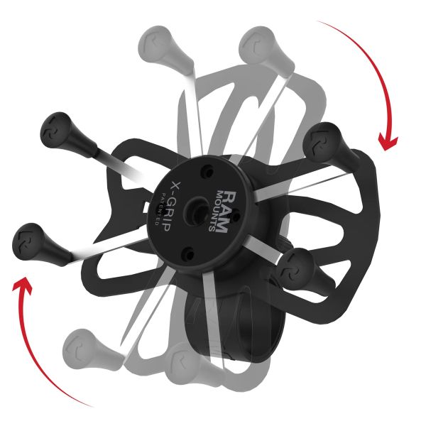 RAM Mounts Support de téléphone X-Grip® Tough-strap pour vélo / scooter / moto - Rotation à 360° - Universel - Grand - Noir