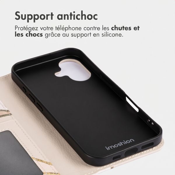 imoshion Étui de télephone portefeuille Design Apple iPhone 16 - Beige Graphic