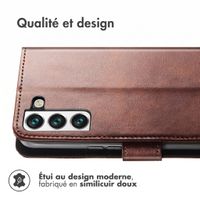 imoshion Étui de télephone portefeuille de luxe Samsung Galaxy S21 FE - Marron foncé