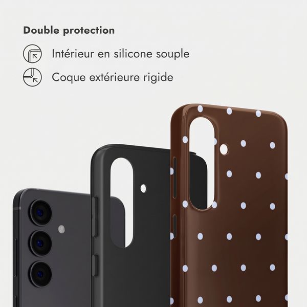 Selencia Coque arrière Vivid Samsung Galaxy S24 - Happy Dots Chocolate