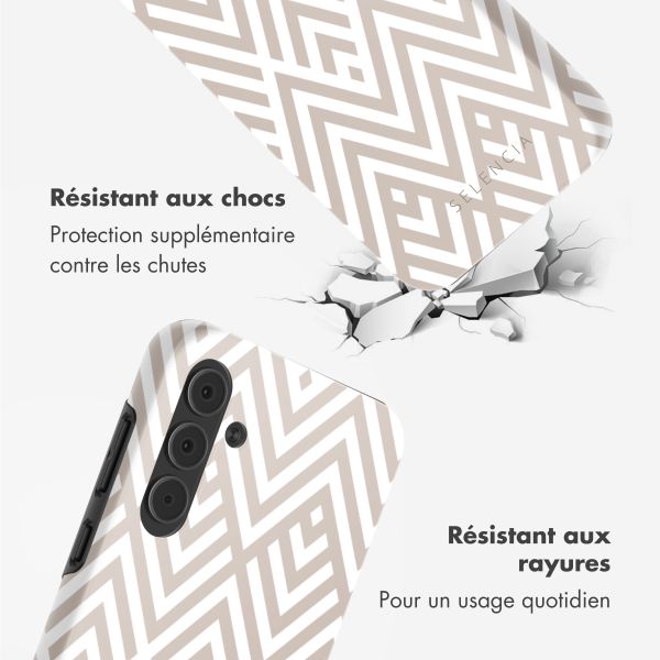 Selencia Coque arrière Vivid Samsung Galaxy A55 - Beige Zigzag