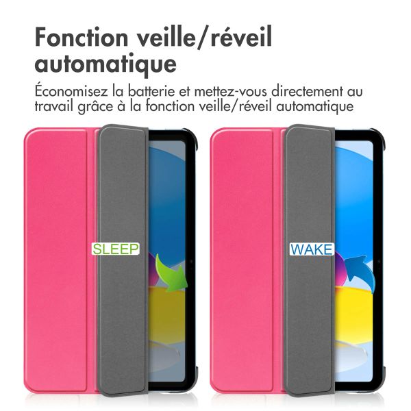 imoshion Coque tablette Trifold Apple iPad 11 (2025) 11 pouces A16 / iPad 10 (2022) 10.9 pouces - Pink