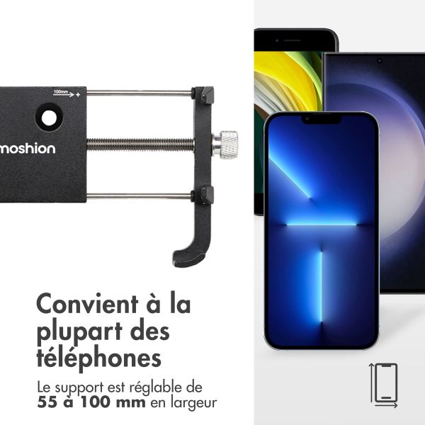 imoshion Support de téléphone en aluminium pour vélo - Léger - Universel - Noir