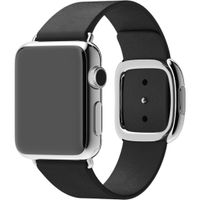Apple Bracelet Leather Band Modern Buckle Apple Watch | 38/40/41/42 mm - Taille L - Noir
