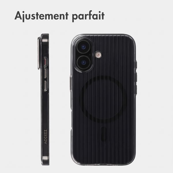 Accezz Coque arrière Lite avec MagSafe | Fluted | Apple iPhone 16 - Noir