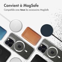 imoshion Coque arrière transparente Pailletée avec MagSafe Apple iPhone 15 Pro Max - Argent