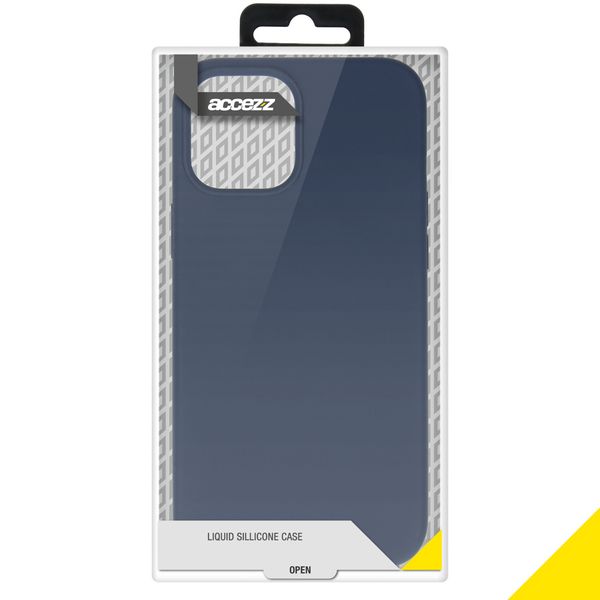 Accezz Coque Liquid Silicone Apple iPhone 12 Pro Max - Bleu foncé