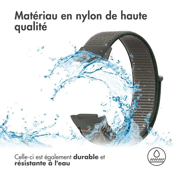 imoshion Bracelet en nylon Fitbit Charge 5 - Taille S - Gris foncé