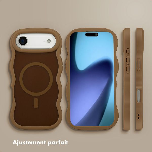Selencia Coque arrière Wavy avec MagSafe Apple iPhone Air - Mocha Brown