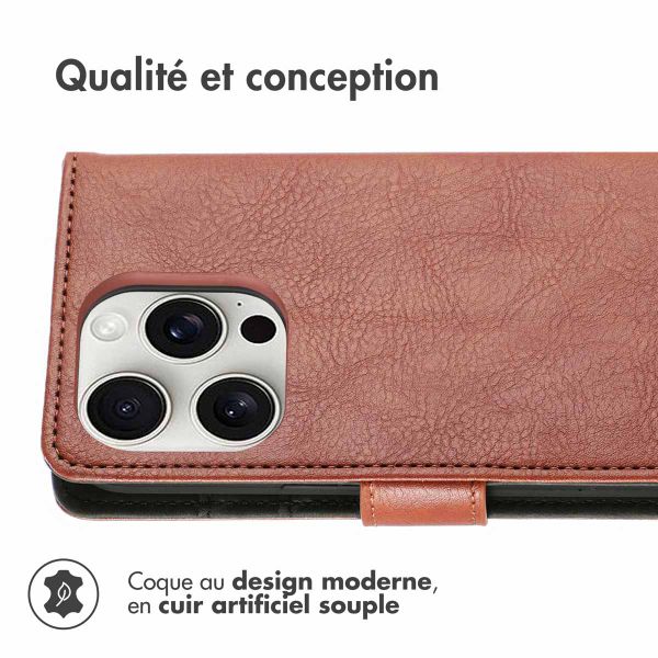 imoshion Étui de télephone portefeuille de luxe Apple iPhone 16 Pro Max - Marron