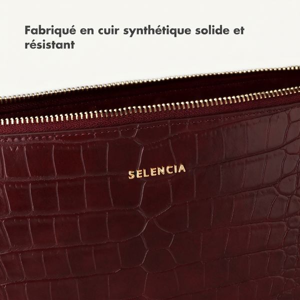 Selencia Pochette ordinateur Croco 13 pouces - Burgundy