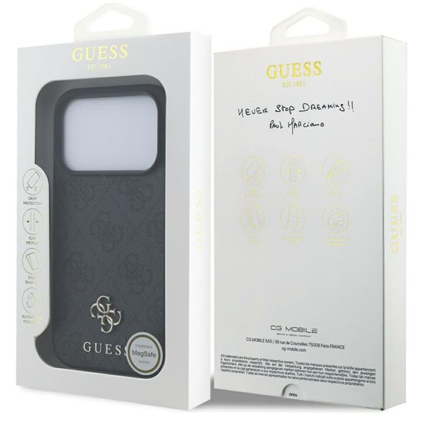 Guess Coque 4G Metal Logo MagSafe Apple iPhone 17 Pro Max - Noir
