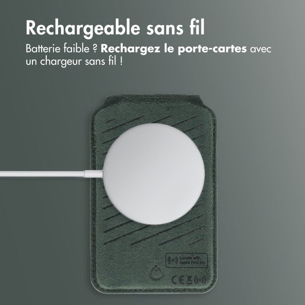 Accezz Portefeuille en cuir magnétique avec support - Compatible avec Apple Find My - Cedar Green
