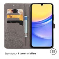 imoshion Etui de télephone Mandala Samsung Galaxy A15 (5G/4G) - Gris