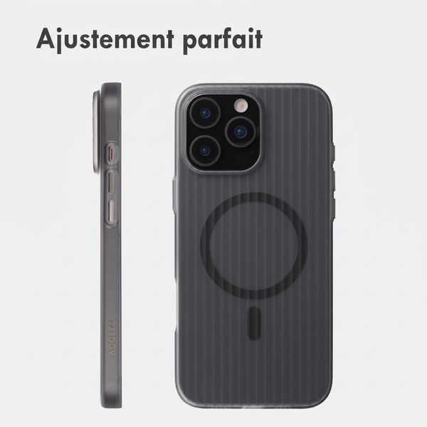 Accezz Coque arrière Lite avec MagSafe | Fluted | Apple iPhone 16 Pro Max - Gris