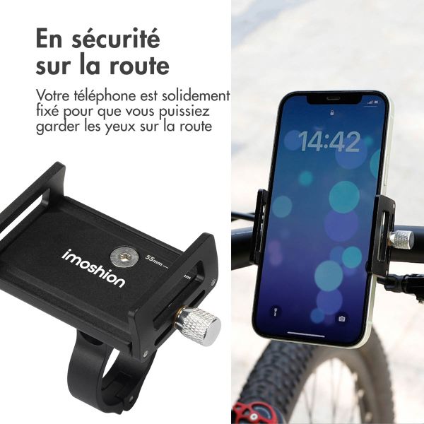 imoshion Mini support de téléphone en aluminium pour vélo - Léger - Universel - Noir