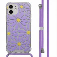 imoshion Coque Design avec cordon Apple iPhone 12 (Pro) - Tropical Violet Flowers Connect