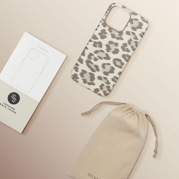 Selencia Coque Sabi imprimé panthère avec MagSafe Apple iPhone 15 Pro Max - Soft Ivory