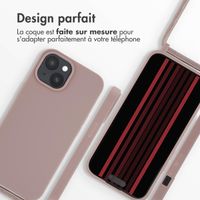 imoshion Coque en silicone avec cordon Apple iPhone 15 - Sand Pink