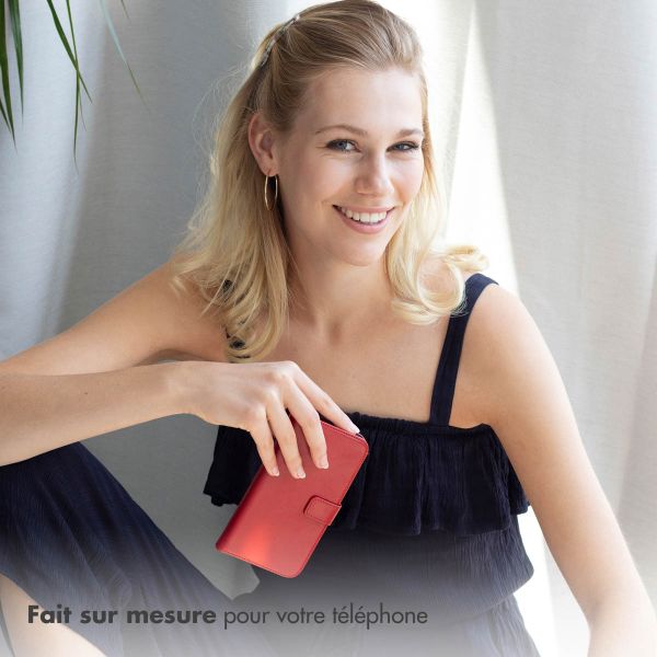 Selencia Étui portefeuille en cuir véritable Apple iPhone 11 - Rouge