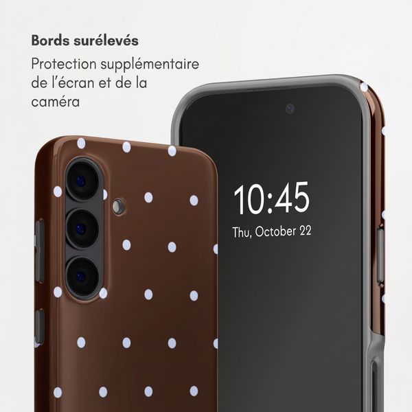 Selencia Coque arrière Vivid avec MagSafe Samsung Galaxy S24 - Happy Dots Chocolate