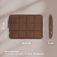 Selencia Pochette ordinateur Puffy 15-16 pouces - Mocha Brown