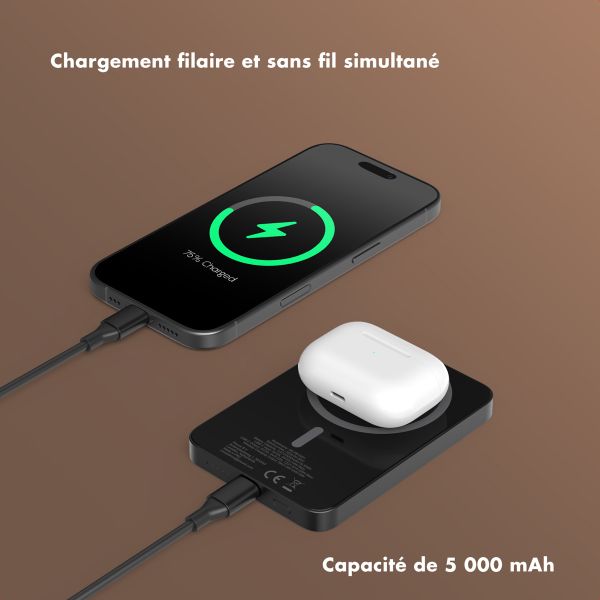 Selencia Powerbank Vivid 5 000 mAh - MagSafe et Qi - Noir / Leopard