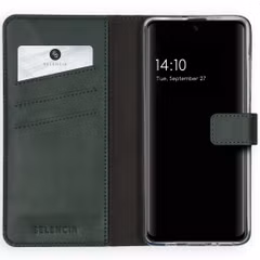 Selencia Étui portefeuille en cuir véritable Samsung Galaxy A51 - Vert