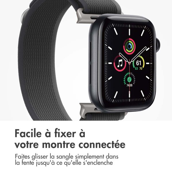 imoshion Bracelet Trail en nylon Apple Watch | 44/45/46/49 mm - Black / Grey