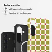 Selencia Coque arrière Vivid avec MagSafe Samsung Galaxy S25 - Check This Olive