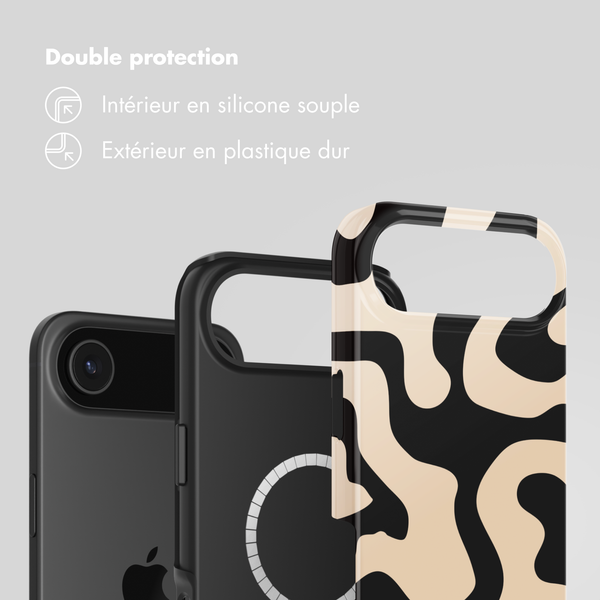 Selencia Coque arrière Vivid avec MagSafe Apple iPhone Air - Art Wave Black
