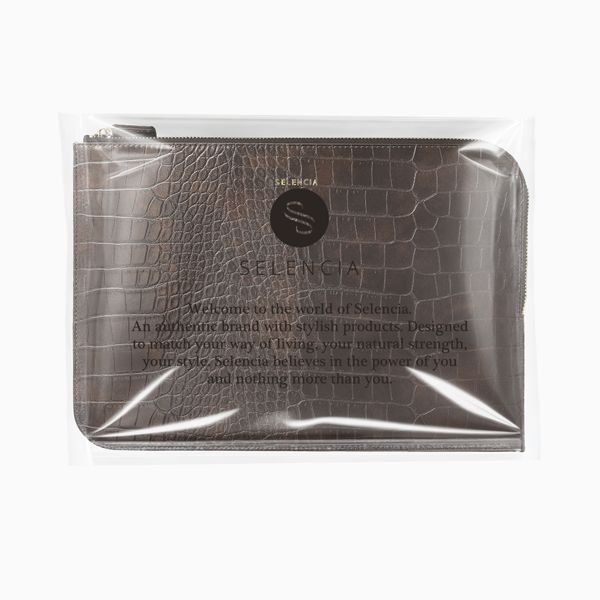 Selencia Pochette ordinateur Croco 15-16 pouces - Choco Brown