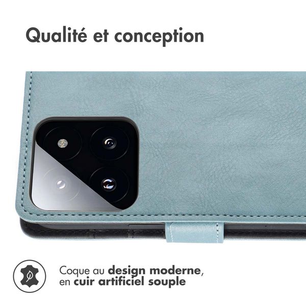 imoshion Étui de télephone portefeuille de luxe Xiaomi 14T Pro - Bleu clair