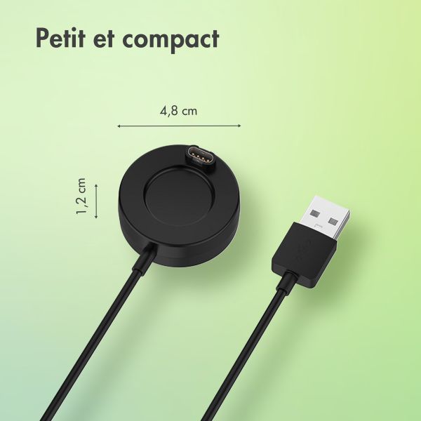 imoshion Station de charge Garmin Watch | Câble de chargement USB-A - 0,5 metre - Noir