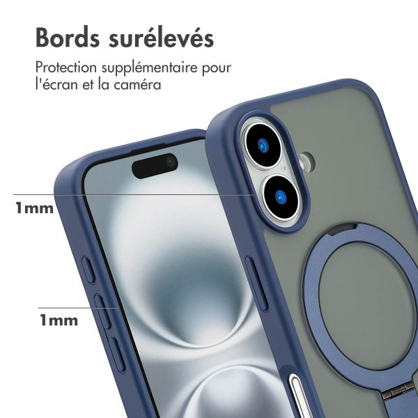 Accezz Coque Ring Stand avec MagSafe Apple iPhone 16 - Bleu