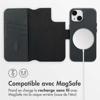 Accezz Étui de télephone portefeuille en cuir 2-en-1 avec MagSafe Apple iPhone 15 - Onyx Black