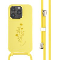 imoshion Coque design en silicone avec cordon Apple iPhone 14 Pro - Flower Yellow