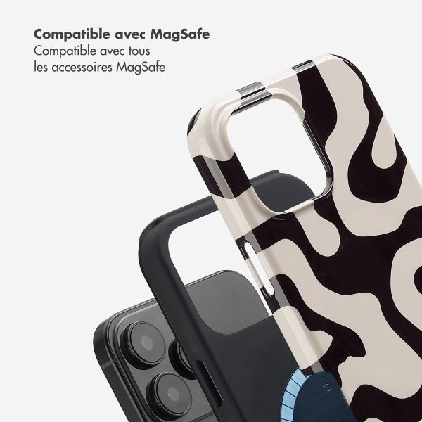 Selencia Coque arrière Vivid avec MagSafe Apple iPhone 16 Pro Max - Art Wave Black