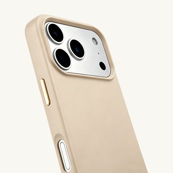 Selencia Coque arrière Rivièra avec MagSafe avec crochets amovibles Apple iPhone 17 Pro Max - Milky Latte