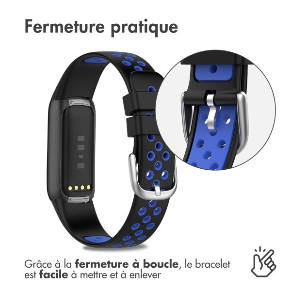 imoshion Bracelet sport silicone Fitbit Luxe - Black & Blue