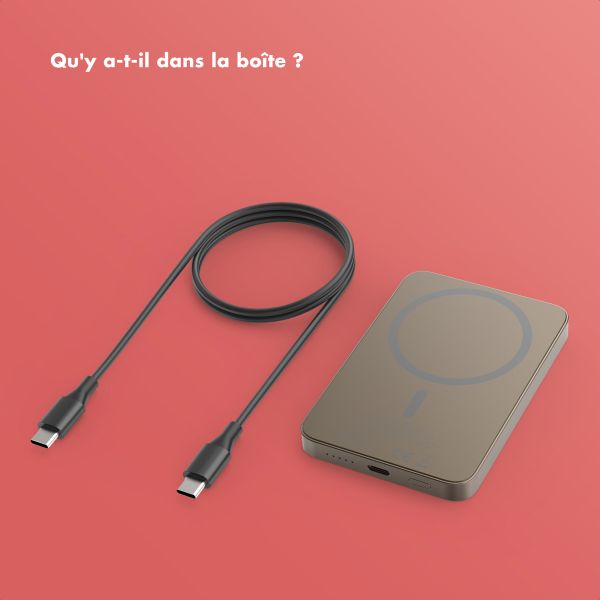 Selencia Powerbank Vivid 5 000 mAh - MagSafe et Qi - Desert Gold / Rosy Marble