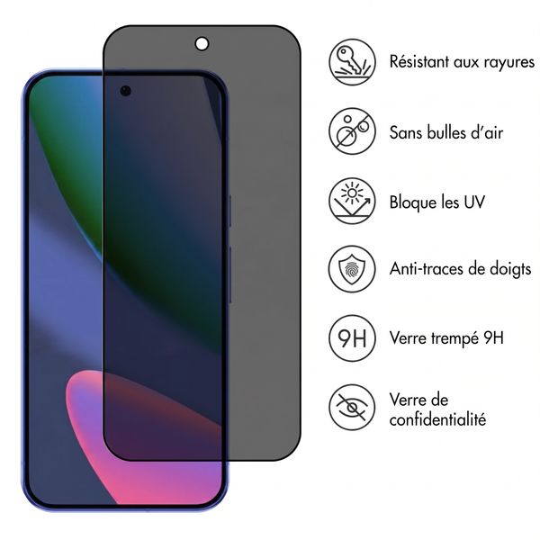 Accezz Protection d'écran en verre trempé Privacy Google Pixel 11